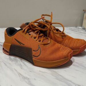 Nike Men’s Orange Metcon 9 Training Shoes with Black Accents